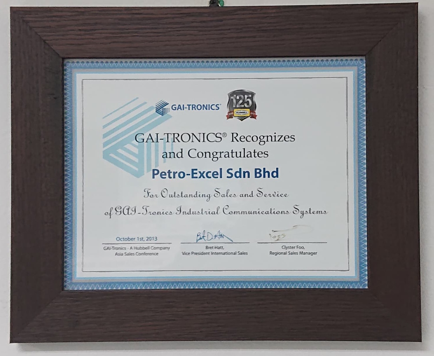 GAI-Tronics Outstanding Sales Award